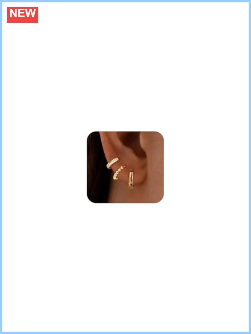 14K Gold Plated Hoop Huggie Earrings Set for Women